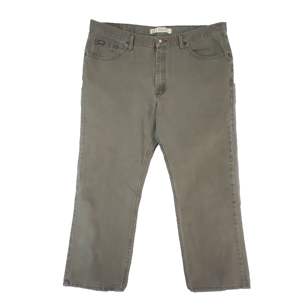 Lee Jeans Men 42x30 Grey Premium Select Regular Straight Retro Western Denim